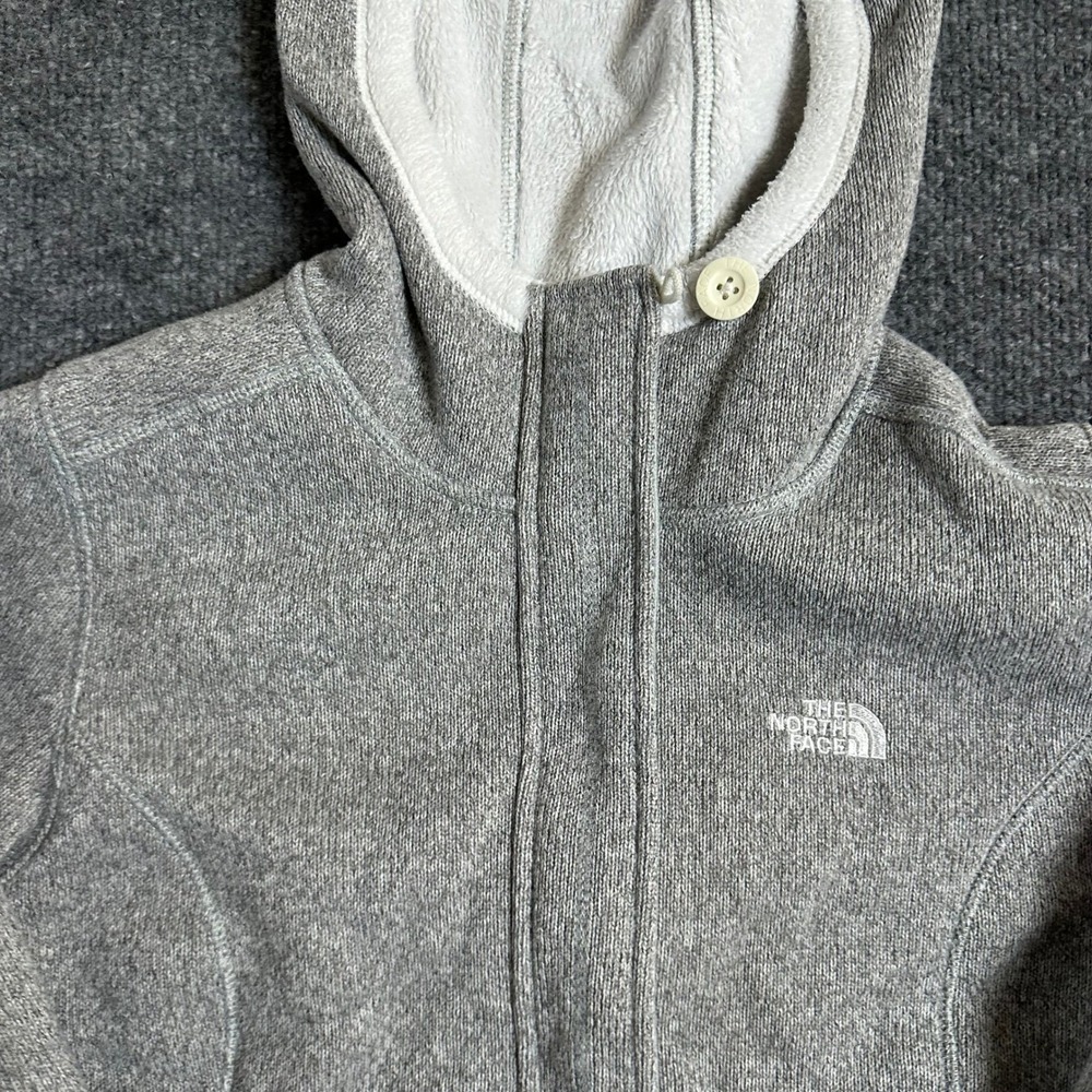 The North Face Jacket Womens Size M Heather Knit Fleece Lined Full Zip Hooded